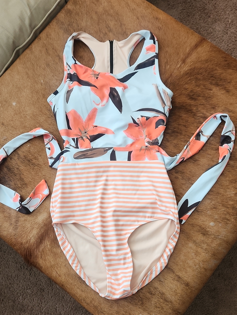 Albion Fit Mix Print one piece swimsuit Size M